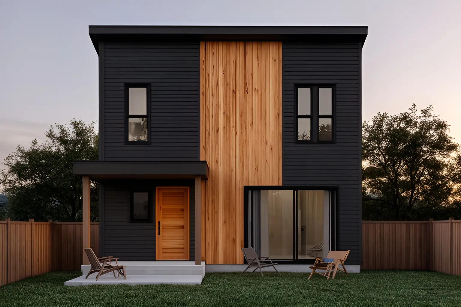Rendering: rear patio and yard