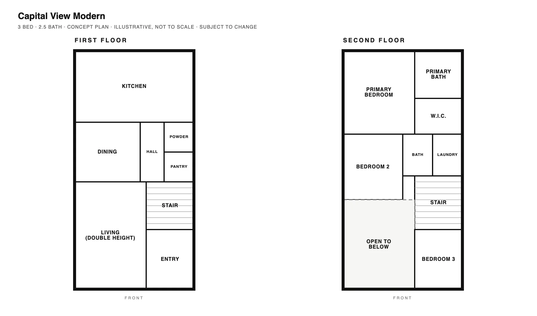 Capital View Modern concept plan, first and second floor floor plan