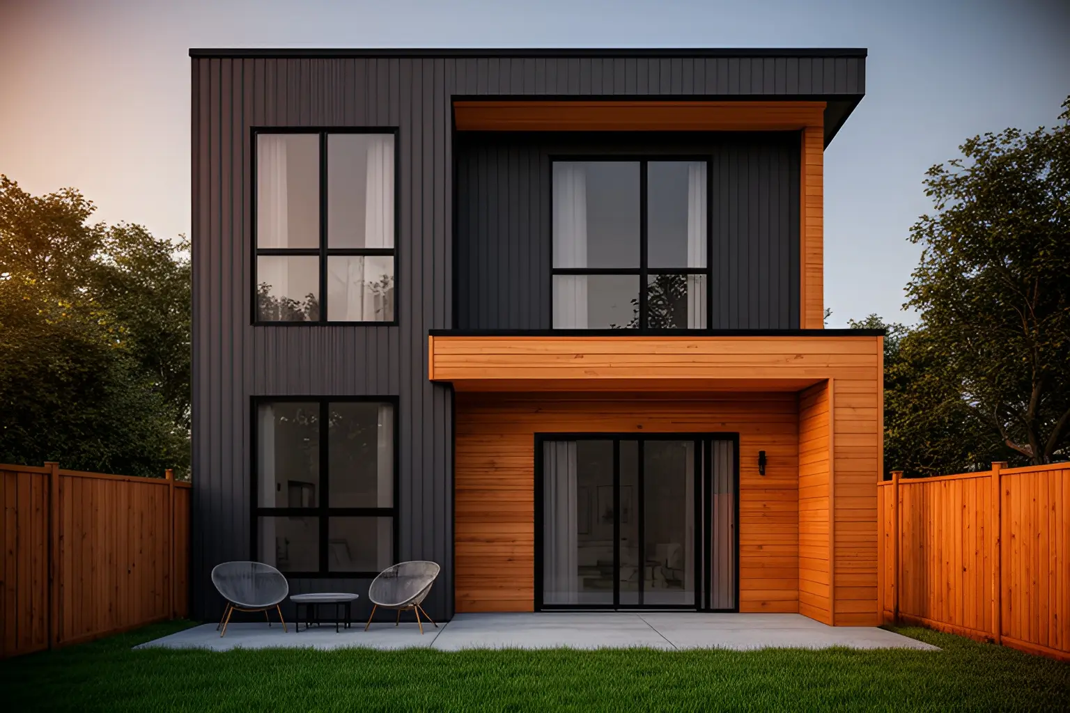 Rendering: rear patio and yard
