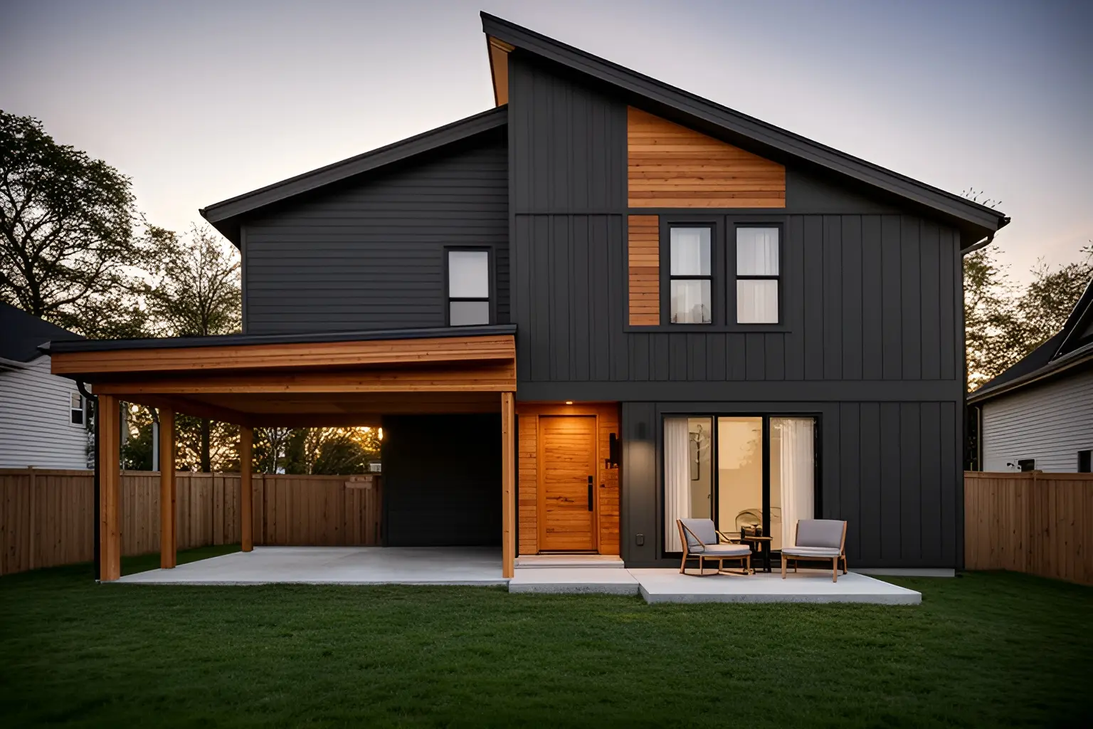Rendering: rear patio and yard