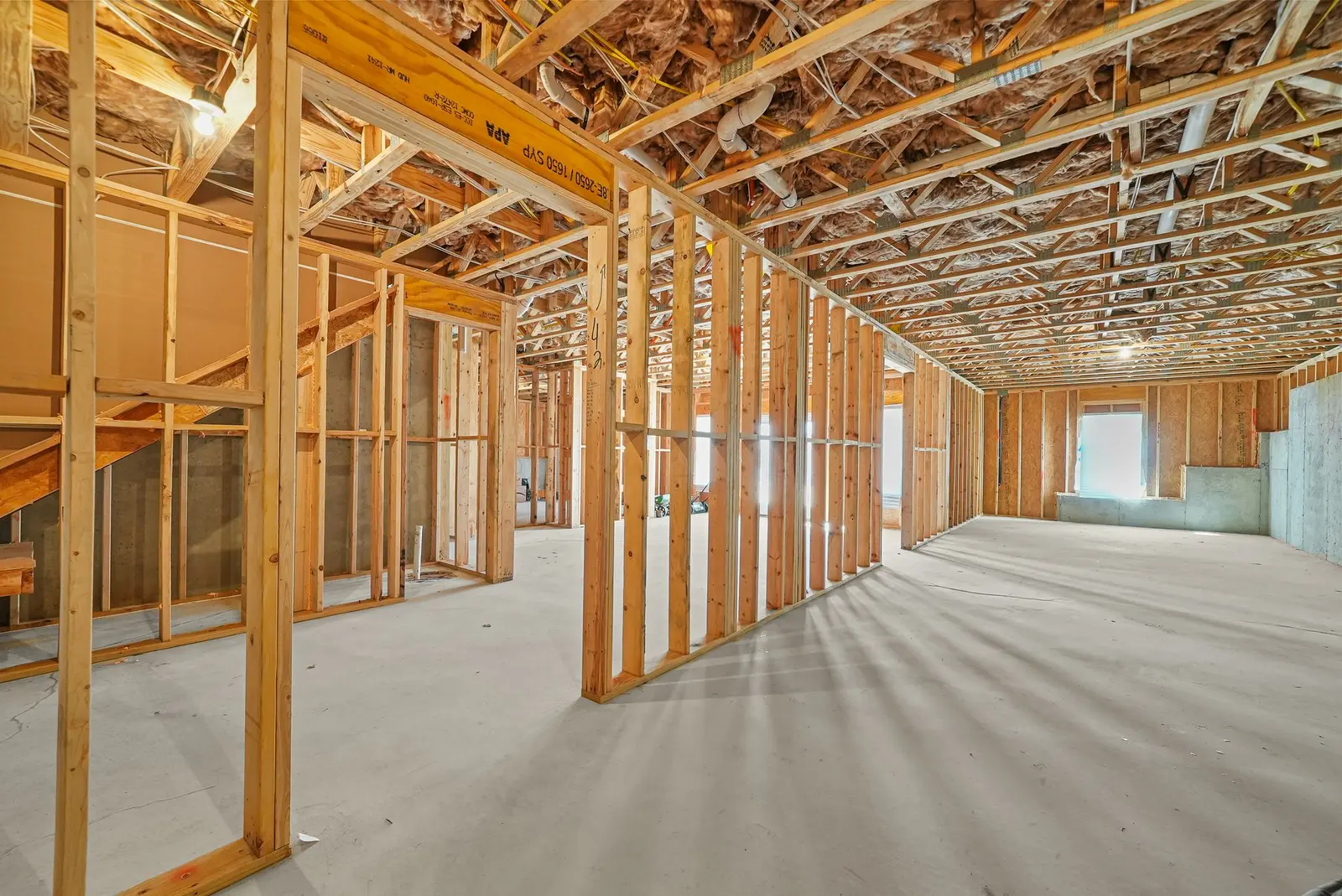 Framing during construction of the Woodstock Residence