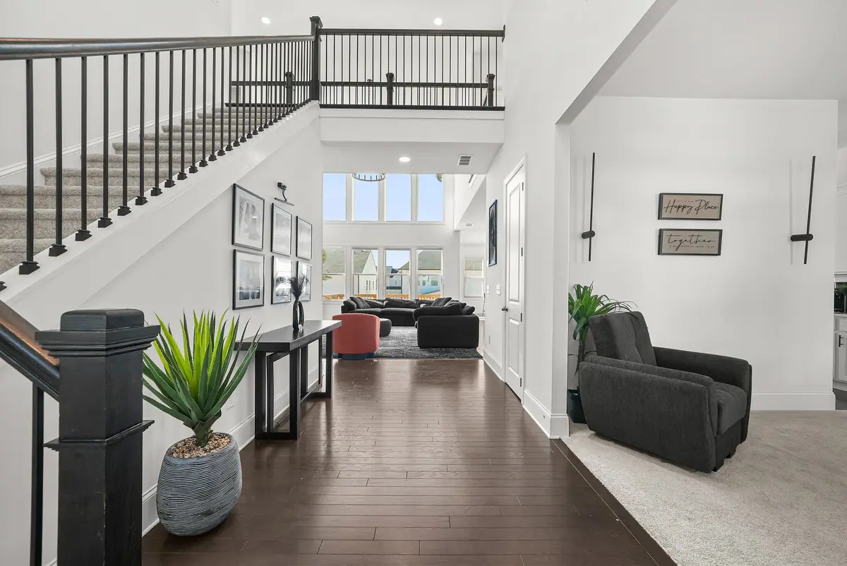 Entry hall opening to the family room